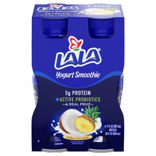 LaLa® Pina Colada Flavored Probiotic Yogurt Smoothies Perspective: front