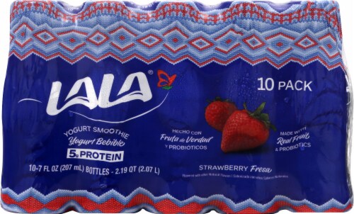 LaLa® Wild Strawberry Probiotic Yogurt Smoothies 10 Count Perspective: front