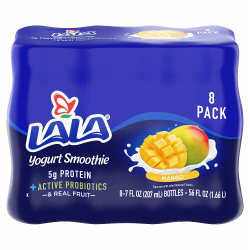 LaLa® Mango Protein Probiotic Yogurt Smoothie Bottles Perspective: front