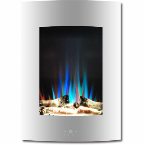 Cambridge White Vertical 19.5 in Electric Fireplace Perspective: front