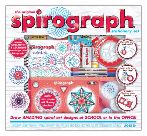 Spirograph Stationary Set - Red/Blue Perspective: front