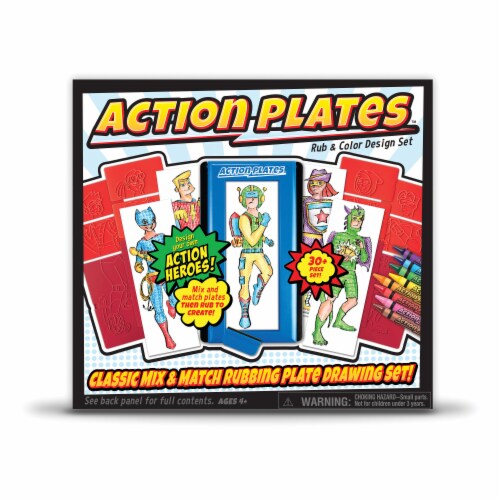 Kahootz Action Plates Rub & Color Design Set Perspective: front