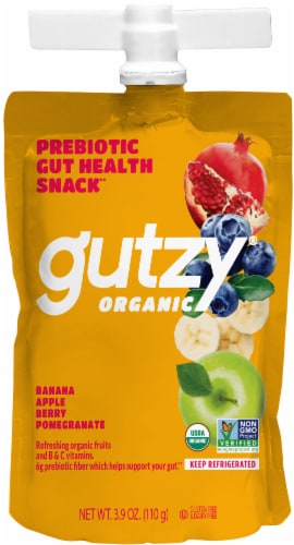 Gutzy® Organic Apple Banana Berry Pomegranates Prebiotic Fruit & Fiber Pouch Perspective: front