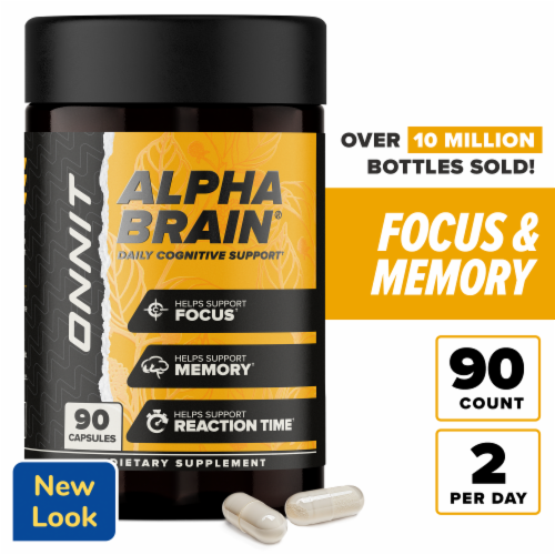 Onnit Alpha Brain Memory & Focus Capsules Perspective: front