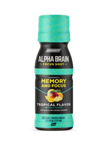 Onnit Alpha Brain Tropical Flavor Focus Shot Perspective: front