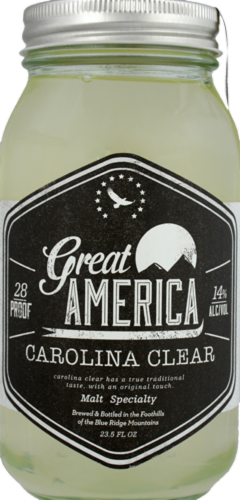 Great America Carolina Clear Flavored Alcoholic Beverage Single Jar Perspective: front