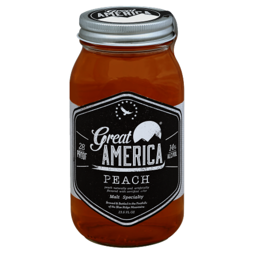 Great America Peach Flavored Alcoholic Beverage Single Jar Perspective: front