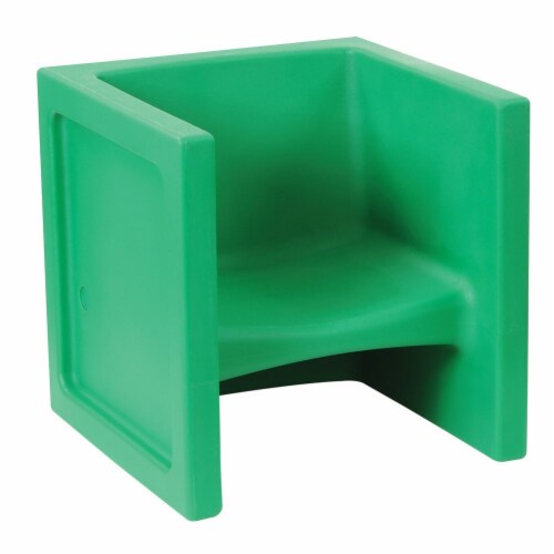 Kaplan Early Learning Cube Chair - Green Perspective: front