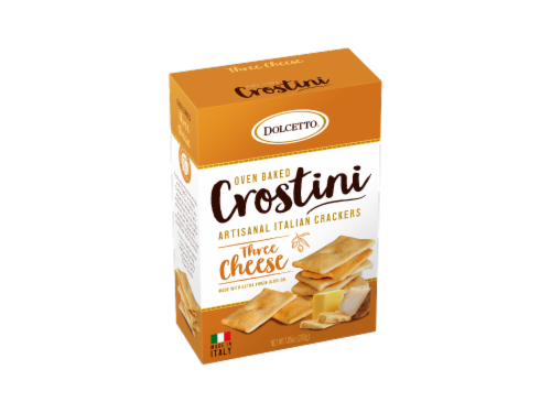 Dolcetto® Oven Baked Crostini Three Cheese Italian Crackers Perspective: front