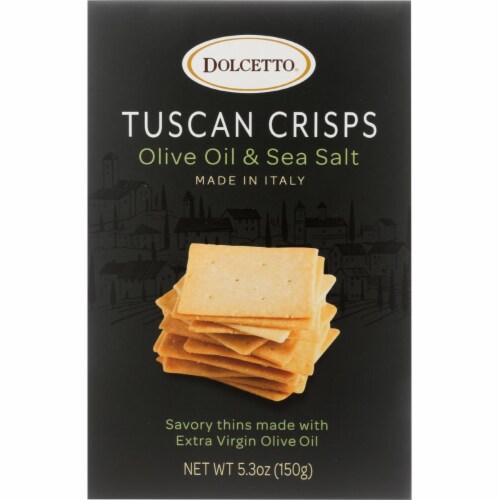 Dolcetto 5.3 oz Olive Oil & Sea Salt Tuscan Crisps Perspective: front