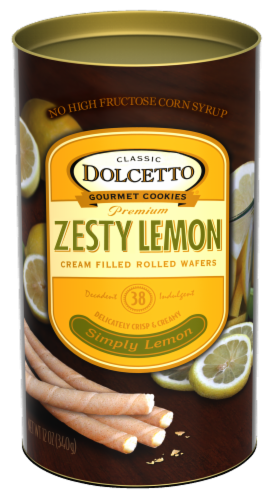 Dolcetto Zesty Lemon Wafer Rolls Perspective: front
