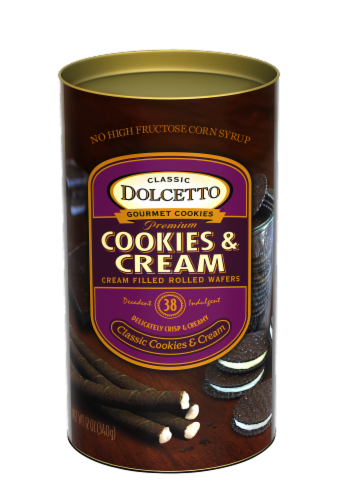 Dolcetto Cookies & Cream Wafer Rolls Perspective: front