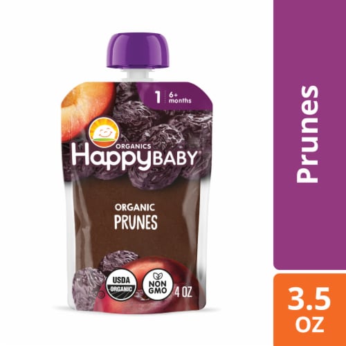 Happy Baby Organic Prunes Stage 1 Baby Food Pouch Perspective: front