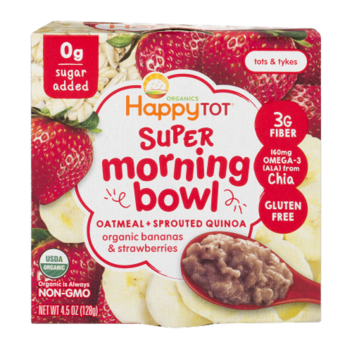 Happy Tot® Organics Super Morning Banana & Strawberries Bowl Perspective: front