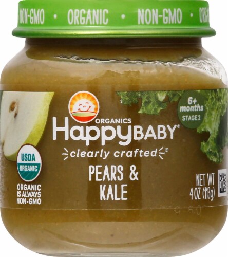 Happy Baby® Organic Pears & Kale Stage 2 Baby Food Perspective: front