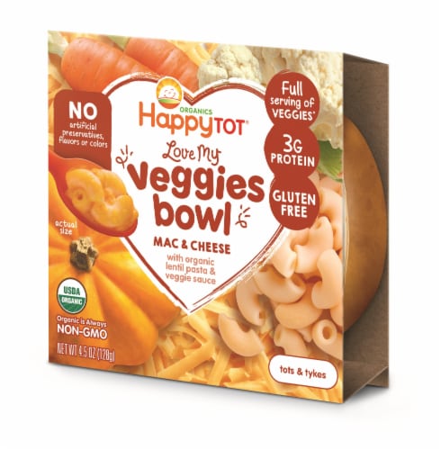 Happy Tot® Organics Love My Veggies Mac & Cheese Bowl Perspective: front