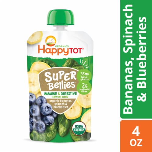 Happy Tot® Organics Super Bellies™ Fruit & Veggie Blend Stage 4 Baby Food Pouch Perspective: front