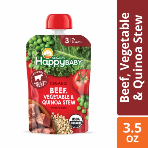 Happy Baby® Organics Savory Blends, Beef, Vegetables & Quinoa Stew Pouch Perspective: front