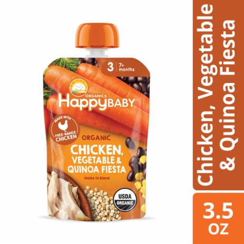 Happy Baby® Organics Savory Blends, Chicken, Vegetables & Quinoa Fiesta Pouch Perspective: front
