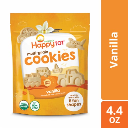 Happy Tot Organics Cookies Vanilla Whole Grain Toddler Cookies BAG Perspective: front
