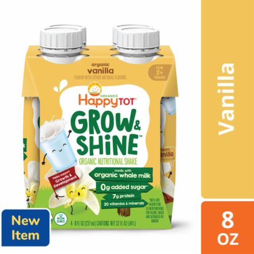 Happy Tot Organics Grow & Shine Vanilla Organic Toddler Nutritional Shake Perspective: front