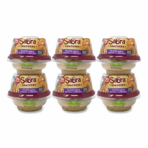 Sabra Classic Hummus with Pretzel Perspective: front