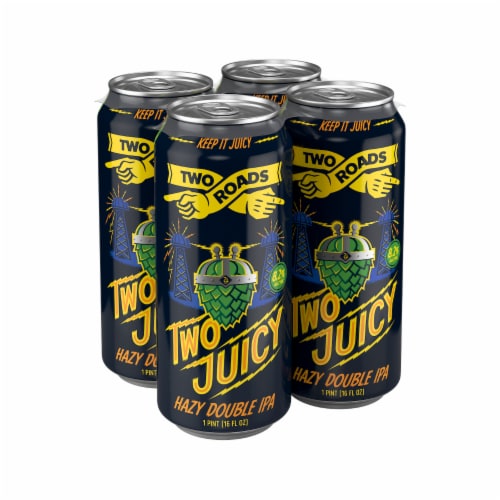 Two Roads Two Juicy Hazy Double IPA Perspective: front