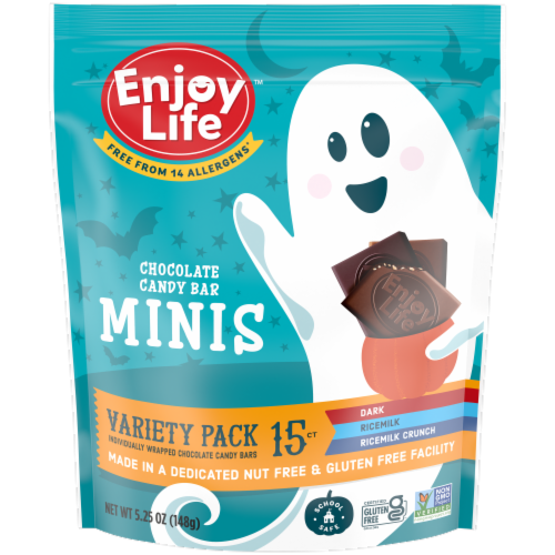 Enjoy Life Mini Halloween Chocolate Bar Variety Pack Perspective: front