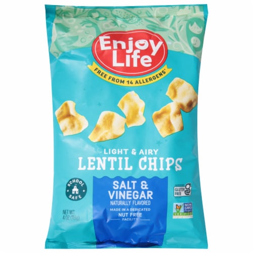 Enjoy Life Salt & Vinegar Lentil Chips Perspective: front