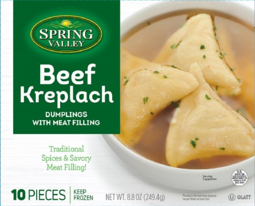 Spring Valley Beef Kreplach Frozen Dumplings With Meat Filling Frozen Meal Perspective: front