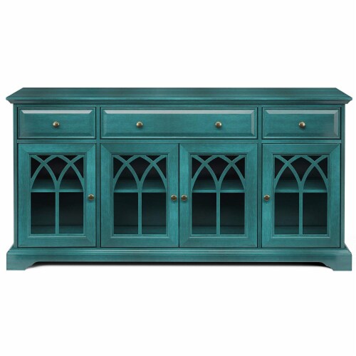 Turquoise tv stand with fireplace deals