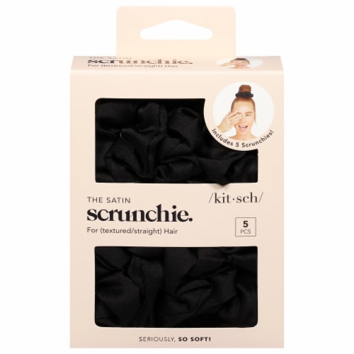 Kitsch The Satin Sleep Scrunchie - Black Perspective: front
