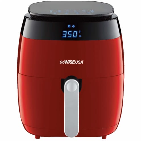 GoWISE USA 5.0-Quart 1500-Watt Digital Air Fryer, (Red), 5.0 Qt