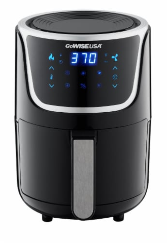 1.7- Quart Mini Air Fryer with Digital Touchscreen, Black/Silver