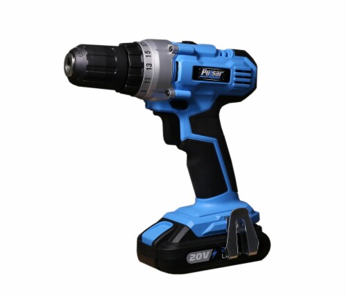 Pulsar 20V Cordless Lithium-Ion Drill/Driver - Black/Blue Perspective: front