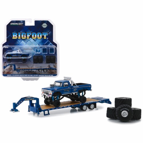 Greenlight 1974 Ford F-250 Monster Truck Bigfoot #1 Blue The Original  Monster Truck (1979) Hobby Exclusive 1/64 Diecast Model Car