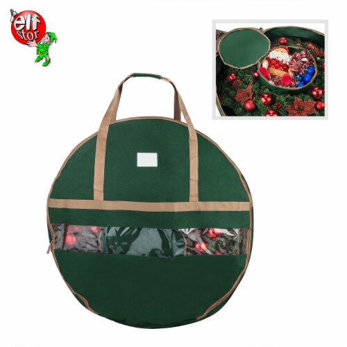 Wreath Storage Bag 48 Inch Round Interior Compartment Clear Window