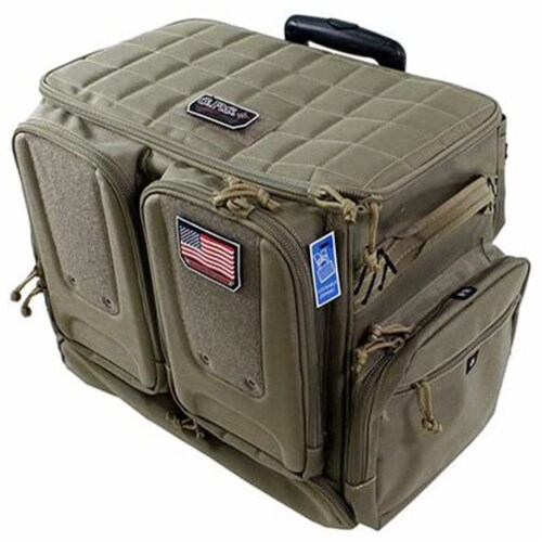 GPS Tactical Rolling Range Case Bag For Shooting Gear, 10 Handguns