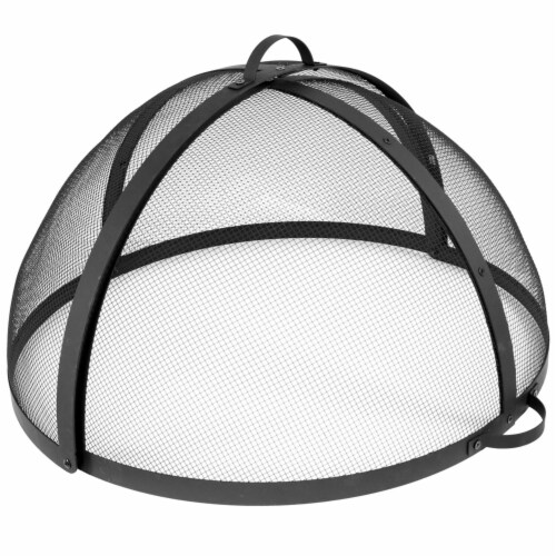 Sunnydaze 22 in Easy Access Steel Fire Pit Spark Screen Perspective: front