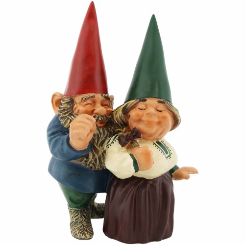 Sunnydaze Arnold and Sarah Gnome Statue - Outdoor Lawn and Garden Decor - 8" Perspective: front