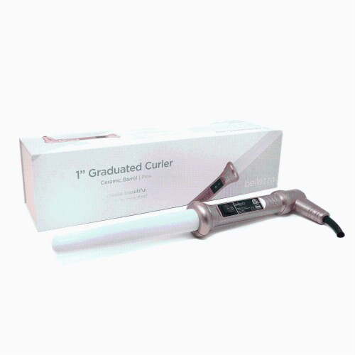 Pink and white curling iron top