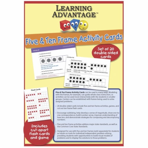 Learning Advantage 1540204 F U N Five & Ten Frame Activty Cards Perspective: front