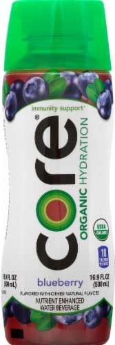 Core Organic Hydration Blueberry Nutrient Enhanced Water Beverage Perspective: front