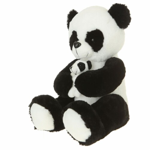 Giftable World A08004 16 in. Plush Panda with Baby Perspective: front