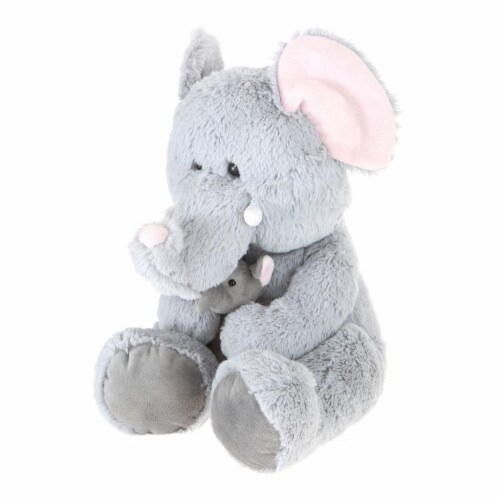 Giftable World A08005 16 in. Plush Elephant with Babay Perspective: front