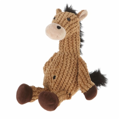 Giftable World A09025 9 in. Plush Nice N Knitted Horse - Light Brown Perspective: front