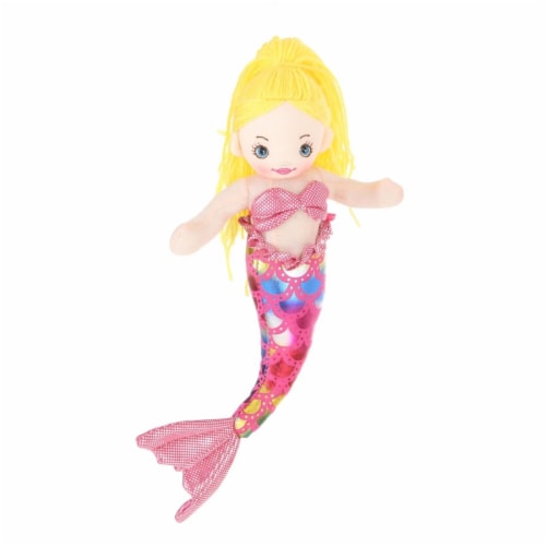 Giftable World MM01 12 in. Plush Haired Mermaid Doll - Gold Perspective: front