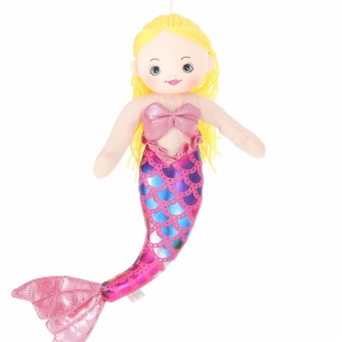 Giftable World MM03 16 in. Plush Haired Mermaid Doll - Gold Perspective: front