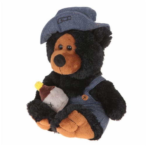 Giftable World B01015 10 in. Plush Hill Billy Jar Bear - Black Perspective: front