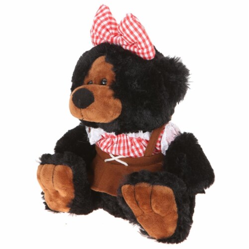 Giftable World B01016 10 in. Plush Hill Billy Girl Bear - Black Perspective: front